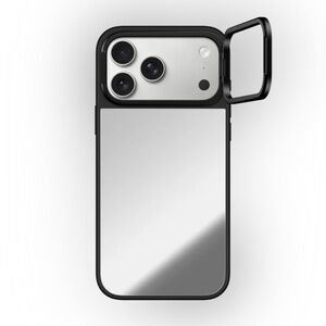 CASETiFY Mirror Ring Stand Case MagSafe Compatible Silver on Black iPhone 17 Pro